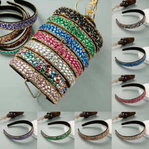 Damen Luxus Barock Funkelnd Gepolstert Strass Stirnband Haarband Breit Haar Reif - Bild 1 von 23
