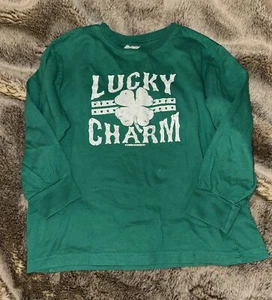 Kaninchenhäute grün langärmelig Lucky Charm Shirt Größe 5/6 - Bild 1 von 4
