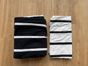 Ikea Bettwäsche 155 cm x 220 cm 80 cm x 80 cm schwarz weiß gestreift - Bild 1 von 1