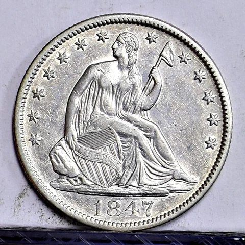 1847 Liberty Seated Half Dollar - Ch AU Details (#45985) Cover