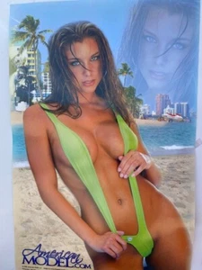 Sexy Swimsuit tiny green bikini poster of American model New old stock 24"x36" - Picture 1 of 1