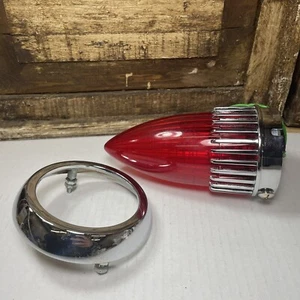 Luz trasera vintage 1959 Cadillac cromada con bisel anillo cromado completo - Imagen 1 de 9