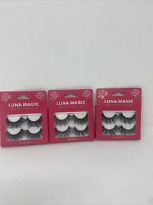 Menge 3 Luna Magic Rebelde Faux Nerz Schwarz Gefälschte Falsche Wimpern Neu - Bild 1 von 5