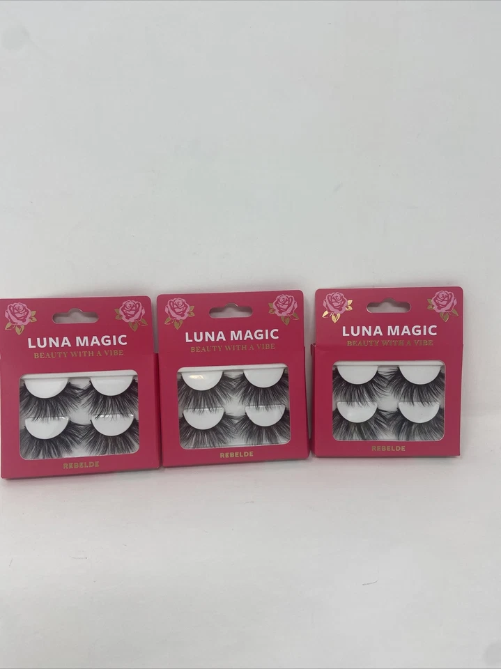 2 Luna Magic Rebelde Faux Mink Black Fake False Eyelashes Eyelash S3