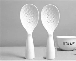 Rice Paddle ToolNon-Stick Rice SpoonStanding Rice Spatula with Smile Face2 Pc... - Picture 1 of 4
