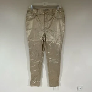 NWT Ashley Stewart Womens Metal Gold Jeans Size 16 (SW-7162045) 34X32 - Picture 1 of 3
