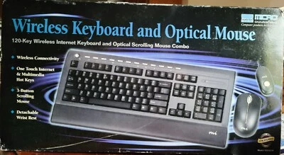 Wireless Keyboard Optical Mouse Micro Innovations #KB982W Desktop *READ FULL* - Image 1 of 4