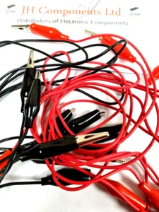 Crocodile  clips Pack of  10       5 Red / 5  Black / 550mm Cable Wired - Picture 1 of 3