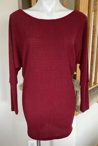 Yoins Damen Small Neu mit Etikett rot Tunika Kleid 3/4 Arm Shirt U-Boot-Ausschnitt - Bild 1 von 7