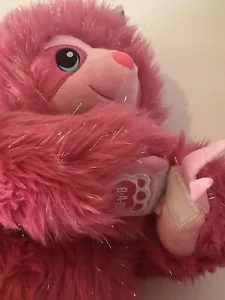 Build a Bear Pink Sparkle Sloth Silver Glitter Sticky Grip Hands Feet Blue Eyes - Picture 1 of 7