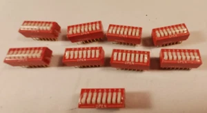 Lot of 9 NOS Grayhill Gold Leg Dip Switches w/original tape on tops - Picture 1 of 3