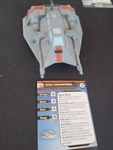 Star Wars Miniatures BOUNTY HUNTERS Rebel Snowspeeder 12/60 with card RPG series - Picture 1 of 1