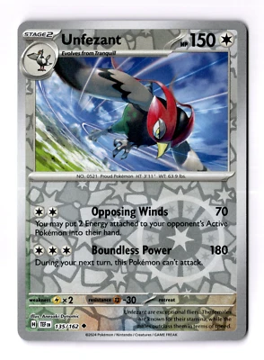 Unfezant 135/162 Sv05: Temporal Forces Reverse Holo - Image 1 of 3