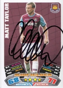 Tarjeta firmada por Matt Taylor del West Ham United Match Attax Championship 2011/12 - Imagen 1 de 1