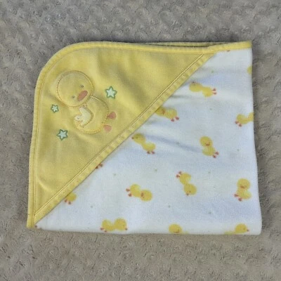 Manta bebé pato amarillo Carter's imitación capucha blanca polar pollito estrella verde Foto 1 de 4