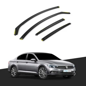 VW Passat B8 2014-Up 4 Door Saloon Wind Deflectors 4pc Tinted - Picture 1 of 10