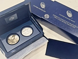 US Mint American Silver Eagle Two Coin Set Display Boxes No Coins - Picture 1 of 3