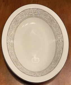 NEW Royal Doulton Oval Serving Bowl Naples Platinum 10 7/8” Tags Attached - Picture 1 of 3