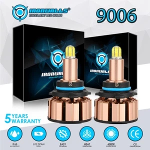 IRONWALLS 6-Sided COB LED Headlight Bulbs Kit 9006 HB4 Low Beam Bright White - Bild 1 von 12