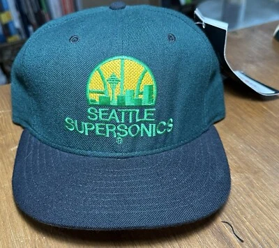 Sombrero ajustado vintage Seattle SuperSonics New Era The Pro 100 % lana 7 nuevo con etiquetas Foto 1 de 4