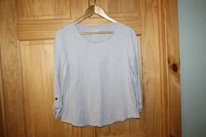 Chico's Women's Pale Lavender/Gray 'The Ultimate Tee' Adjustable Sleeve Top - S - Picture 1 of 4