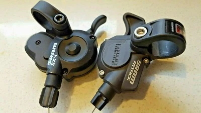 SRAM "ATTACK" Shifters for "SHIMANO" gears, MIXED Set, SX 4 Shifter, 3X9 - Image 1 of 4