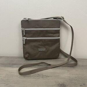Baggallini Dark Beige Adjustable Strap Crossbody Travel Bag Purse SMALL SIZE