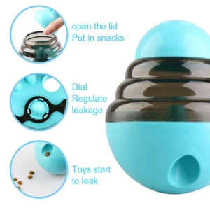 Pet Dog Interactive Tumbler Food Dispenser Feeder IQ Puzzle Treat Toys - Picture 1 of 13