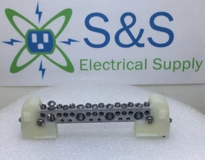 Federal Pacific 15 Position 6-14AWG Neutral/Isolated Grounding Bar 6" x 1 3/4" - Picture 1 of 9