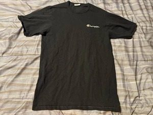 Vintage Champion T-Shirt Erwachsene Large Schwarz Kurzarm Made in USA L - Bild 1 von 5