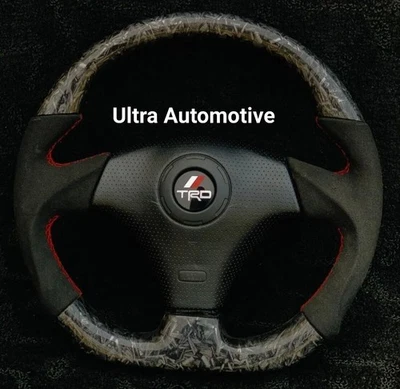 TRD Toyota Steering for Celica, Supra, Tacoma, MR 2 Forged Hydropdipped Carbon  - Image 1 of 4