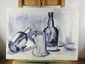 DOUBLE SIDED ORIGINAL WATERCOLOR STILL LIFE AND FLOWERS BY MOLLIE WALLACE - Picture 1 of 24