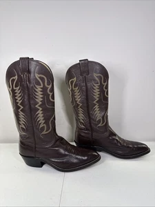 NOCONA Brown Leather Vintage Cowboy Boots Mens Size 8 D Style 9117C USA - Picture 1 of 7