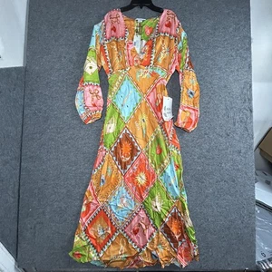 Never Fully Dressed Soller Emma Dress Women Multi Color Print Viscose Midi US 8 - Picture 1 of 8