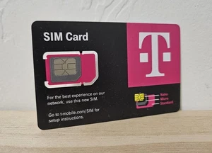 T-Mobile 5G LTE 4G SIM CARD - FITS ALL PHONES FOR NEW ACTIVATION OR SWAP SIM - Picture 1 of 3