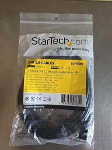 StarTech USBEXTAA10BK 10 ft (120") Black USB 2.0 Extension Cable A to A - M/F - Picture 1 of 2