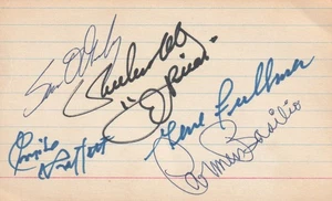SEAN O'GRADY-RUBEN OLIVARES-EMILE GRIFFITH-GENE FULLMER-CARMEN BASILIO AUTOGRAPH - Picture 1 of 2
