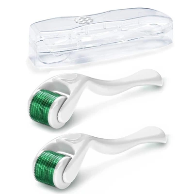 Zemolo 2 Stück Derma-Roller 0,5Mm Mit 1,0Mm, Bartroller Microneedling Roller Mit
