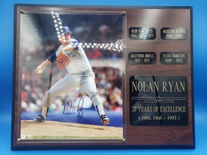 Nolan Ryan "27 Years of Excellence" signed handsigniert Foto Plakette ohne COA - Bild 1 von 3