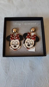 Disney Baublebar NEU Minnie Glitzer lächelndes Gesicht Ohrhänger - Bild 1 von 5