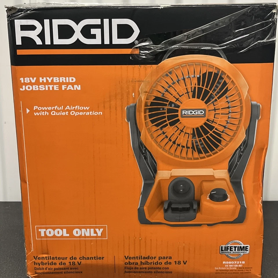 Ridgid 18V Hybrid Jobsite Fan Battery or Cord Powered Tool Only Model R860721B
