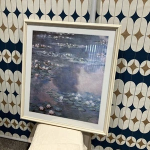 Claude Monet Water Lillies 1905 In White Framed Print 21cmL X60cm - Picture 1 of 7