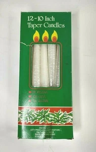 BOX of 12 -Christmas 10 '' White Taper Candles Smokeless ,Dripless, Odorless - Bild 1 von 3