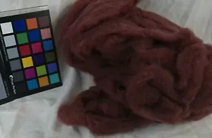 Romney wool roving deep burgandy redbrown spin weave felting fiber arts - Picture 1 of 3