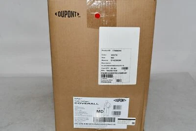 NEW Dupont Cleanroom Coveralls IC253BWHMD0025CS - Size Medium - White Case of 25 - Image 1 of 3
