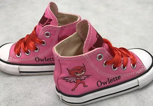 Custom Converse All Star Owlette Toddler Girls Size 6 Pink High Top Shoes - Picture 1 of 10