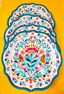 Platos de Cena Pioneer Woman FOLK GEO Melamina 10.7" Lote de 4 ¡Envío Gratis!! Foto 1 de 4