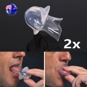 2x Anti Snoring Tongue Device Silicone Sleep Apnea Aid Stop Snore Stopper Sleeve - Picture 1 of 10