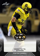 FOSTER SARELL 2017 LEAF 1ST EVER PRINTED HIGH SCHOOL ARMY ROOKIE CARD!