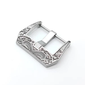 20 mm 22 mm plata acero inoxidable hebilla de pasador atornillado para correa de cuero de goma reloj - Imagen 1 de 8